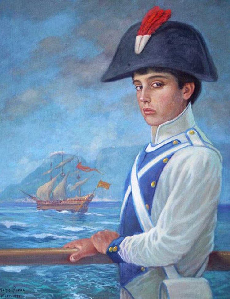 “José de San Martín, cadete del Regimiento de Murcia”, óleo de Hocine Ziani – Argel 1991. Instituto Nacional Sanmartiniano Crédito: Instituto Nacional Sanmartiniano