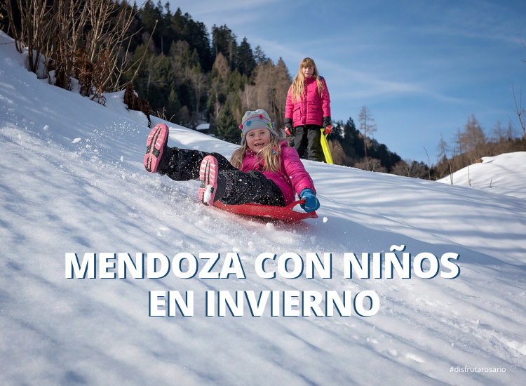 Mendoza con niños en invierno
