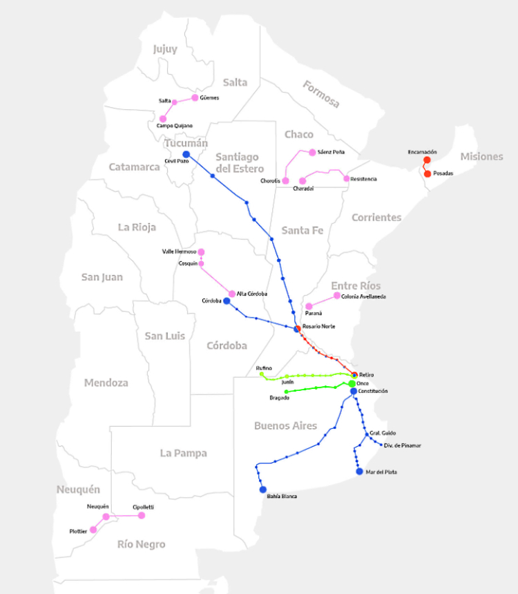 Viajar en tren por Argentina: lugares que se pueden visitar